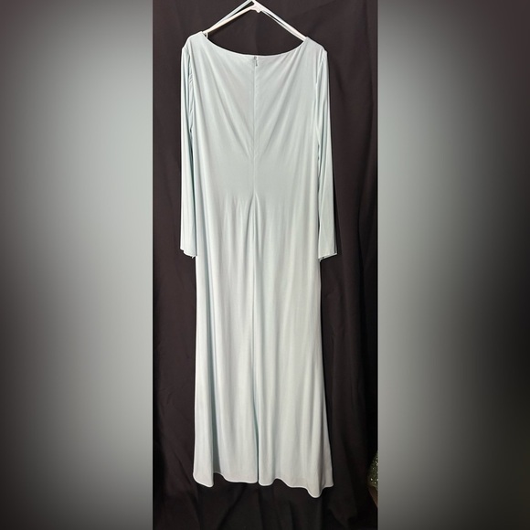 Mac Duggal 26573 NWT LONG SLEEVE RUCHED JERSEY V-NECK GOWN - Picture 5 of 7